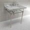 Fauceture KVPB3022M8SQ6 30" Console Sink with Brass Legs (8-Inch, 3 Hole), Marble White/Polished Nickel KVPB3022M8SQ6 - alternate 2
